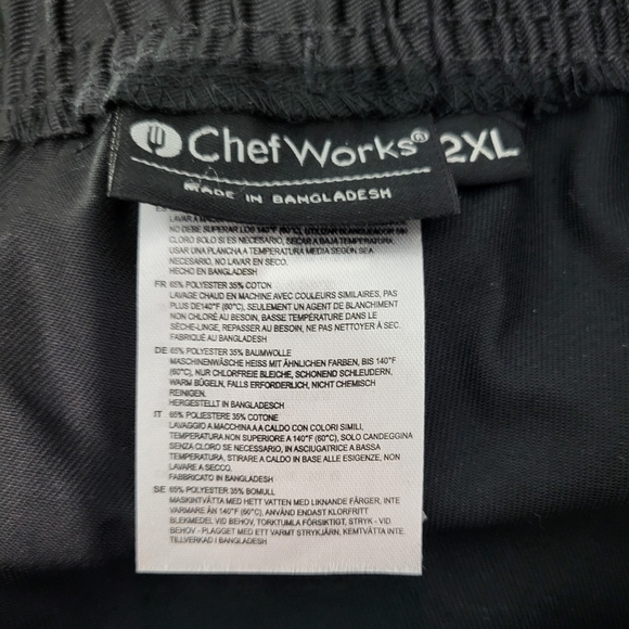 Chef Works Black Chef Pants Size 2X NWT - Picture 5 of 6